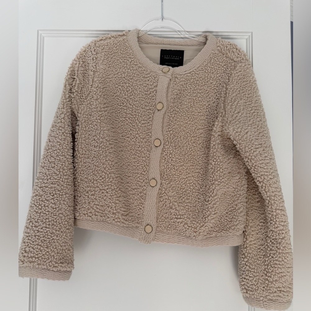Sanctuary Cream Knit Collar Jacket